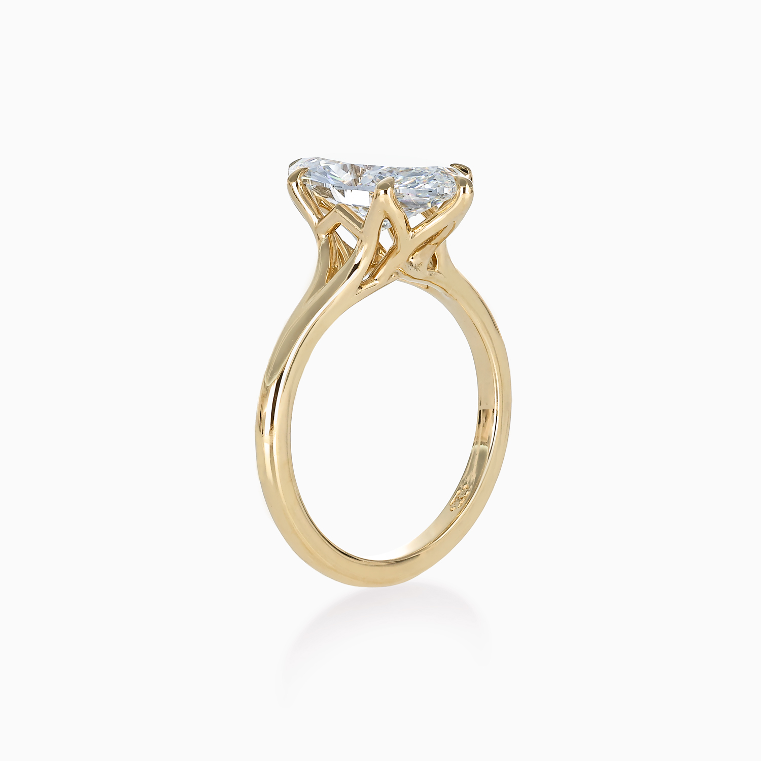 Dino Lonzano Marquise Diamond Solitaire, Lab-Grown, 14k Yellow Gold